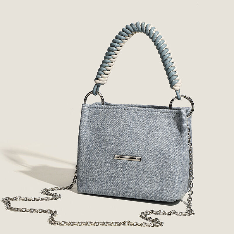 Sac à main quotidien en denim torsadé et rayonne pour femme, 1 pièce h5 Image3