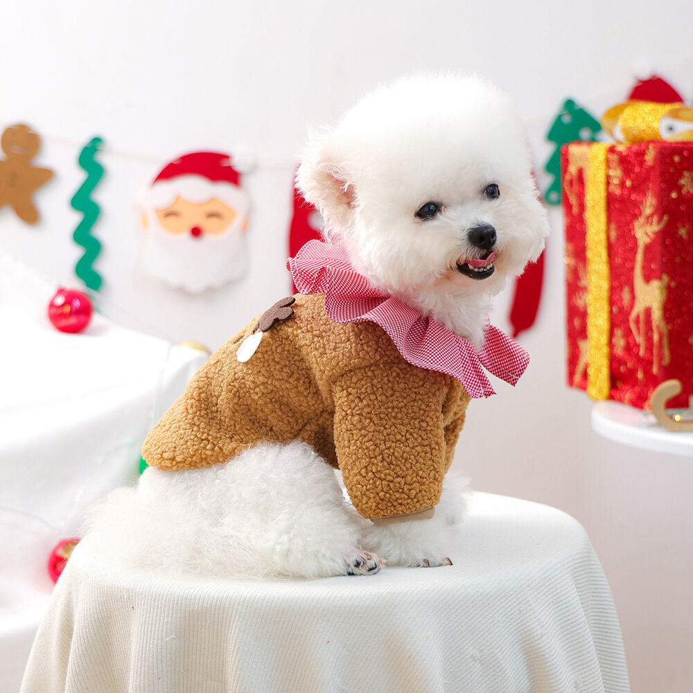 1 Parça Sevimli Noel Evcil Hayvan Peluş Mont h5Resim2