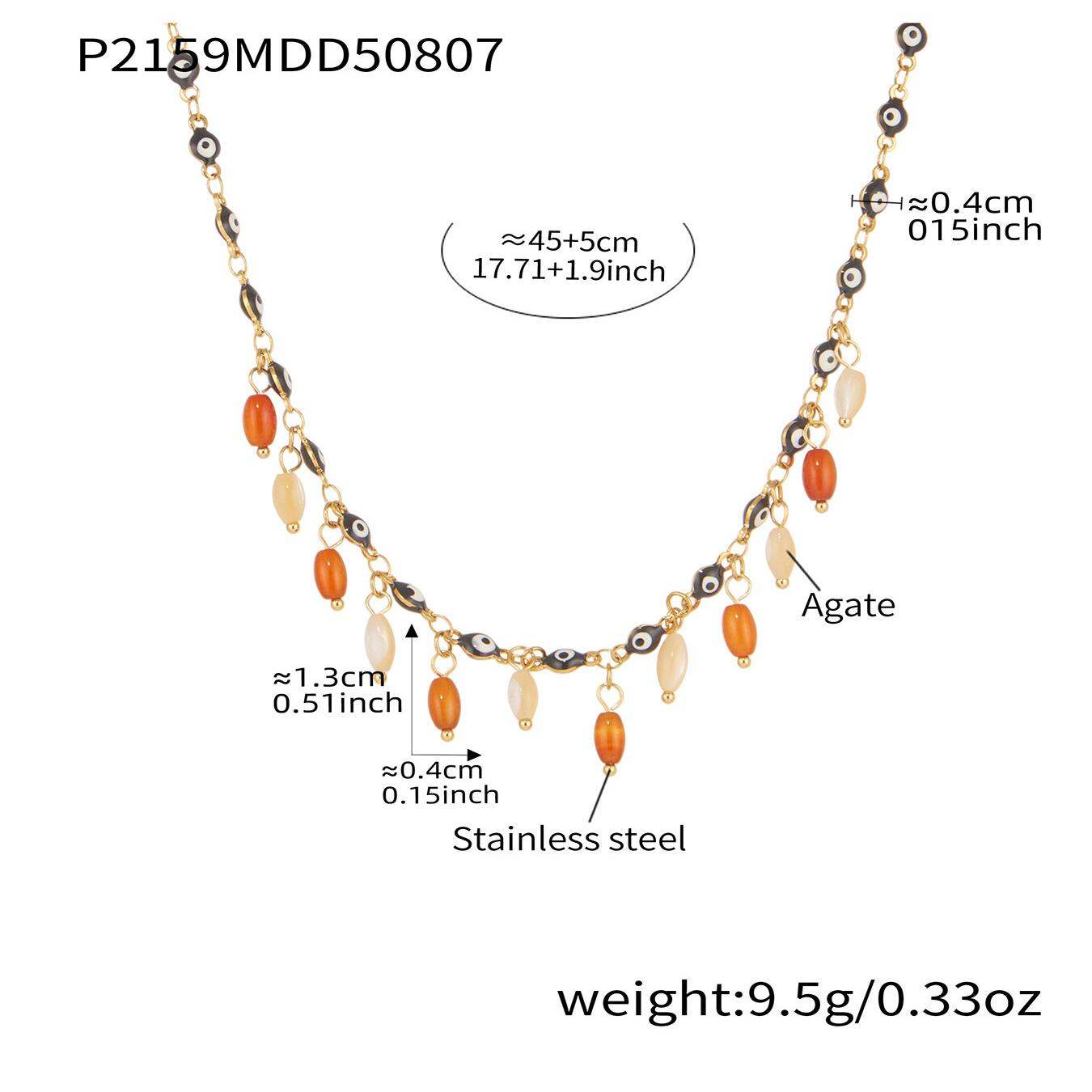 P2159-Black Oil Drop Gold Necklace-45+5Cm Picture11