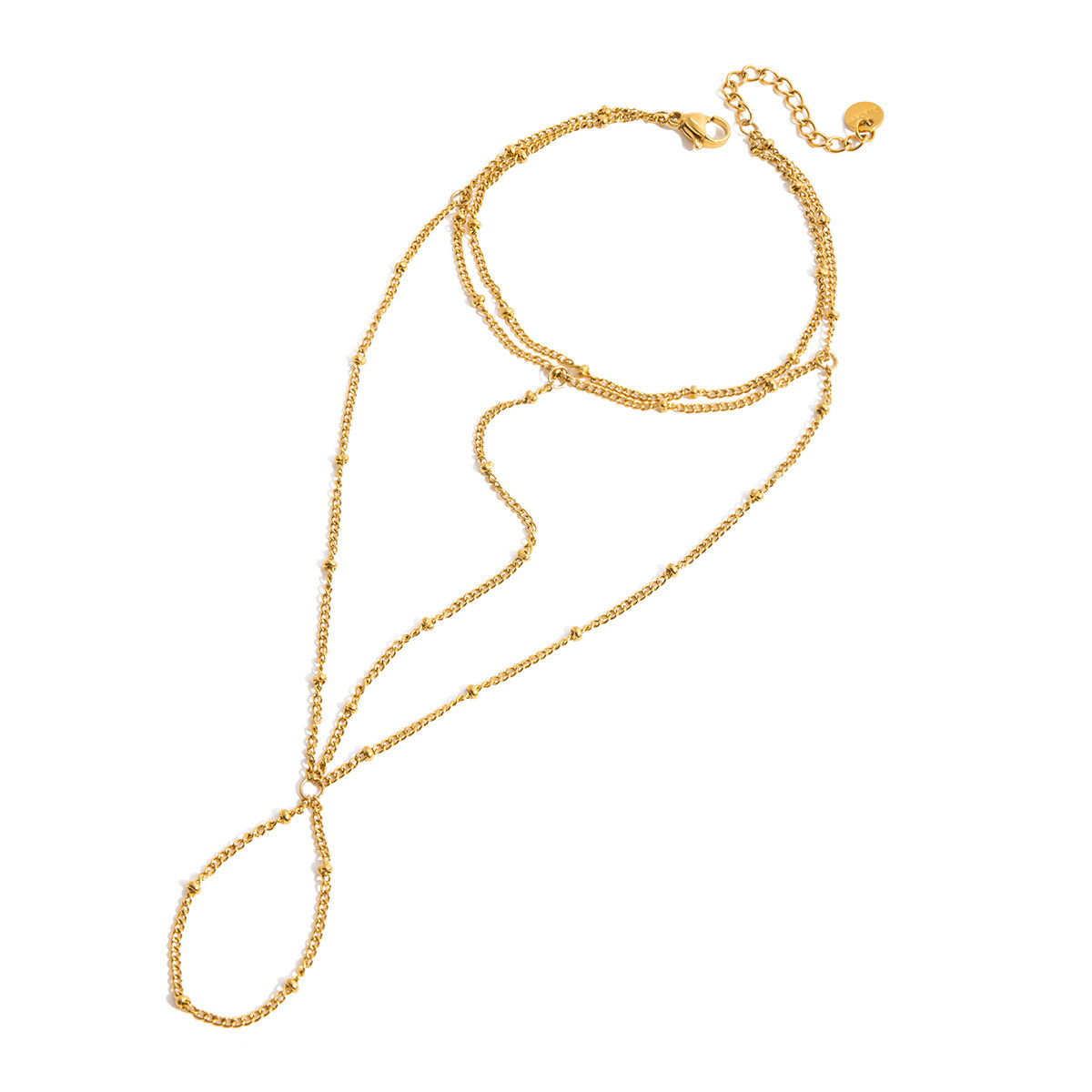 1 minimalistisches, wasserfestes Damen-Armband aus Edelstahl in Goldfarbe mit dezenten Linien 