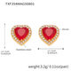 Txf354-Gold Heart Zircon Earrings Picture3