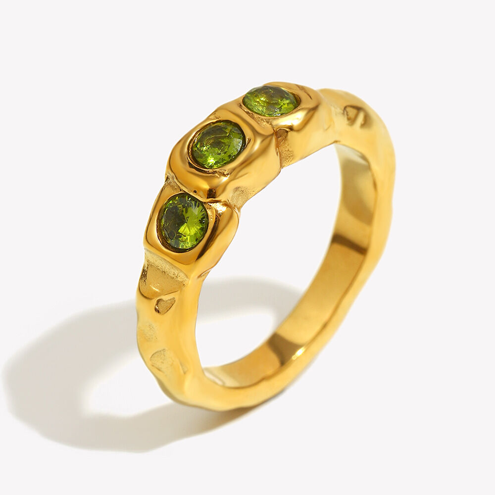 Drei Zirkonia dünnen Ring-Chrysantheme/Nummer 7 Bild2