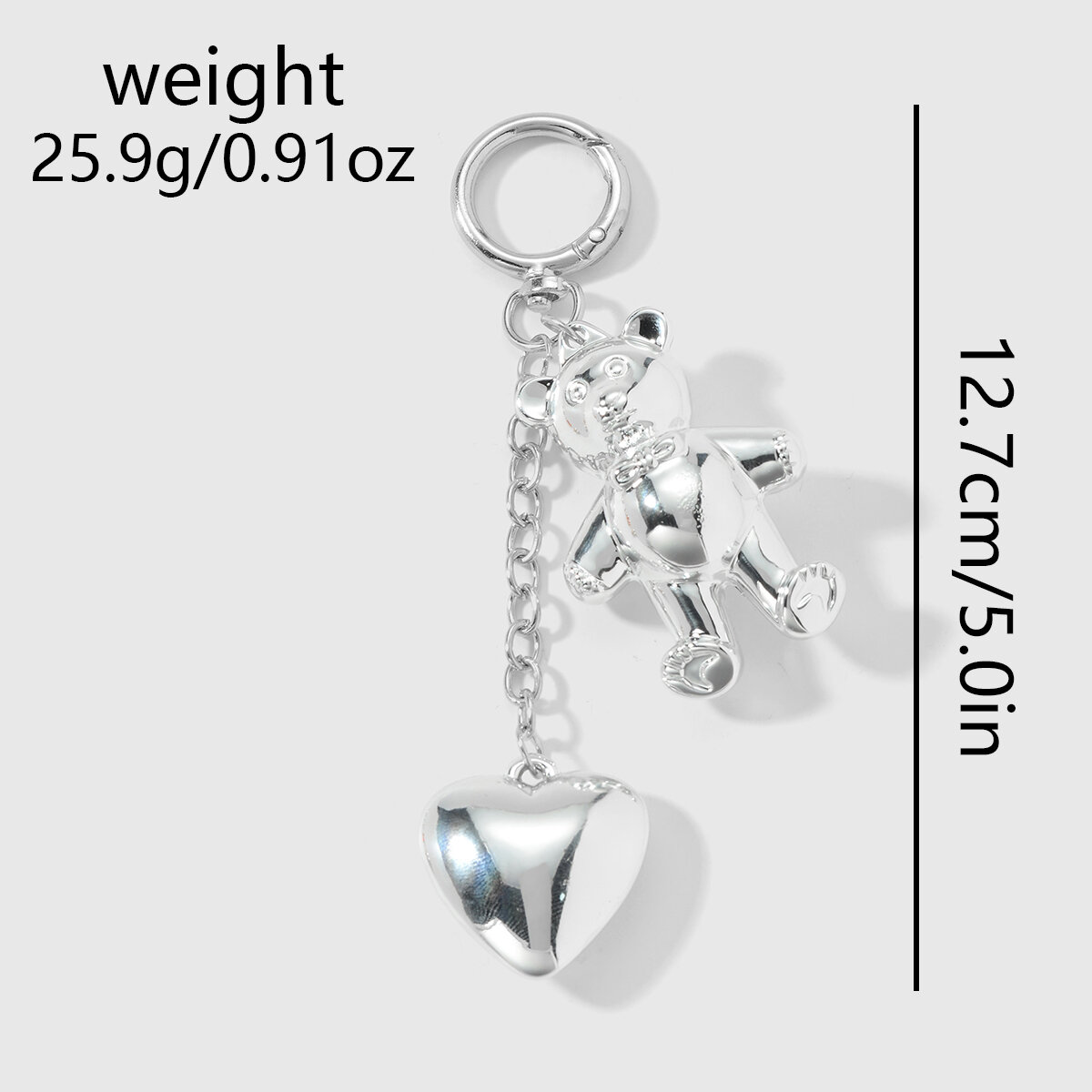 1 Piece Heart Alloy Bag Charm Picture7