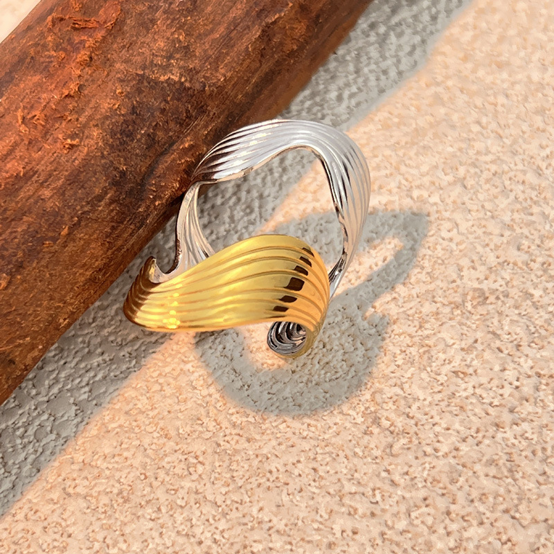 1 Piece Simple Mixed Color Stainless Steel Waterproof Minimalist Ring Picture2
