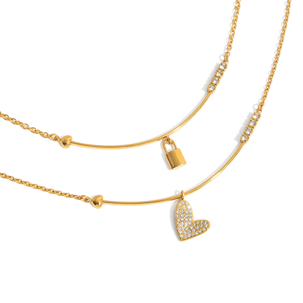 1 Piece Classic Lock Stainless Steel Waterproof Gold Color Women's Pendant Necklaces Picture8