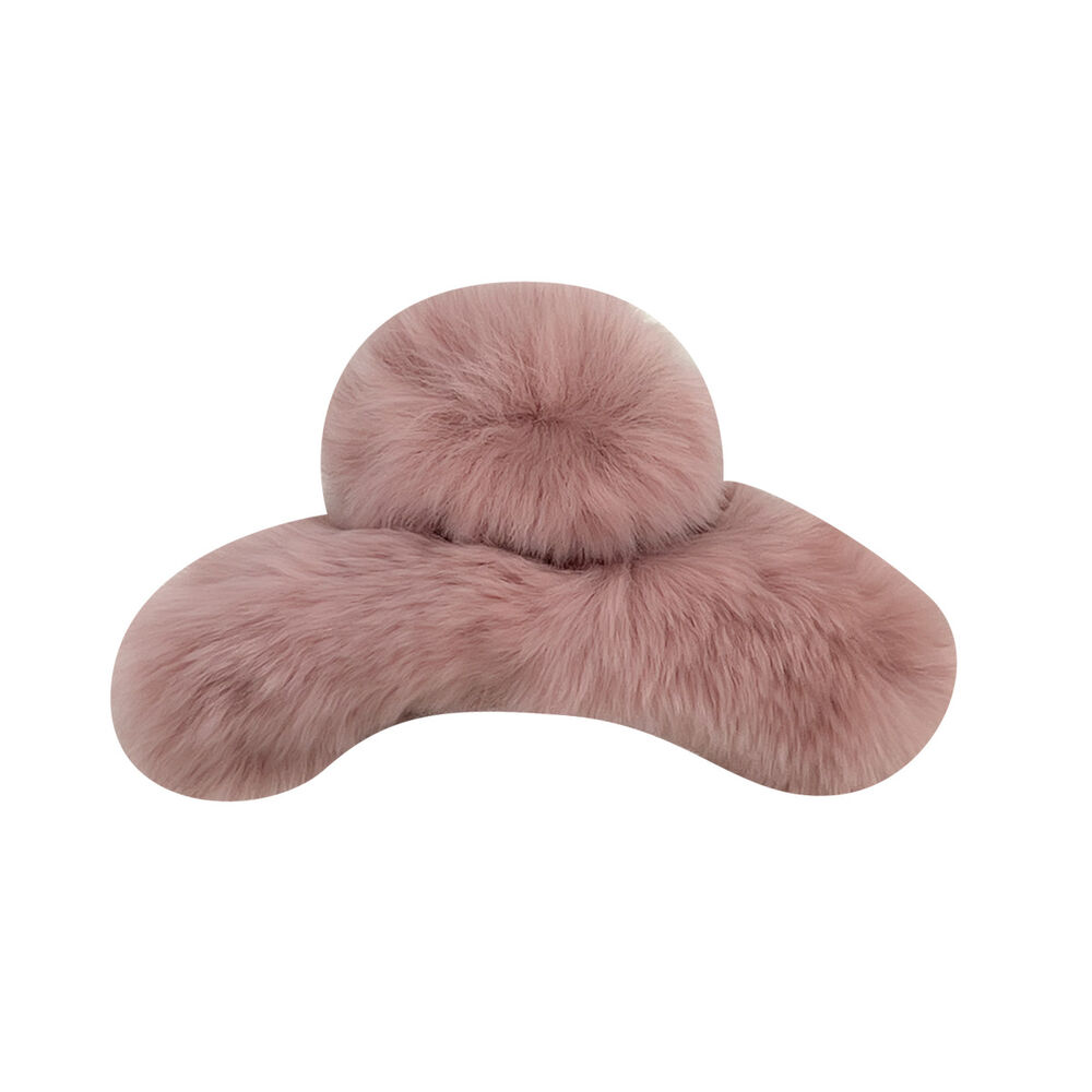 1 Piece Simple Cute Super Soft Plush Solid Color Women's Hair Claws Picture3