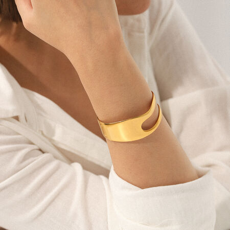 1 Piece Irregular Shape Hollowed-out Stainless Steel Waterproof Women's Bangles 2