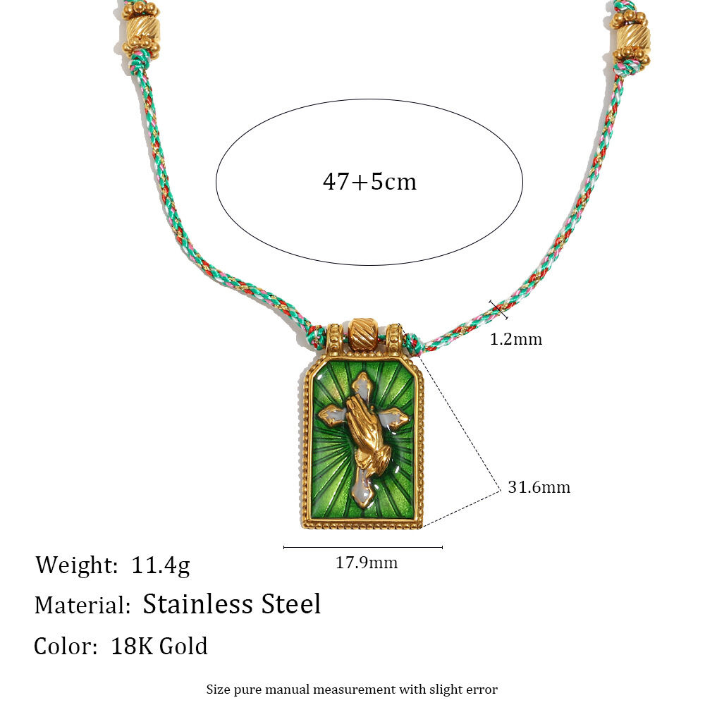 1 Stück elegante Tarot-Anhänger-Halskette aus wasserdichtem Edelstahl in Goldfarbe für Damen Bild2