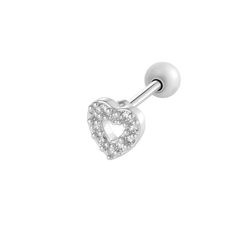 1 orecchino piercing in zircone color rame e oro h5 