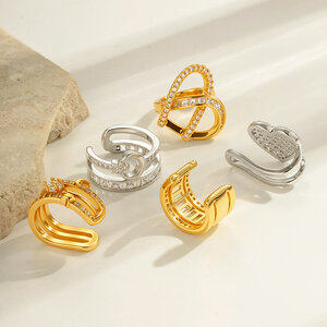 1 Piece Copper Gold Color Zircon Ear Cuffs h5 Picture3