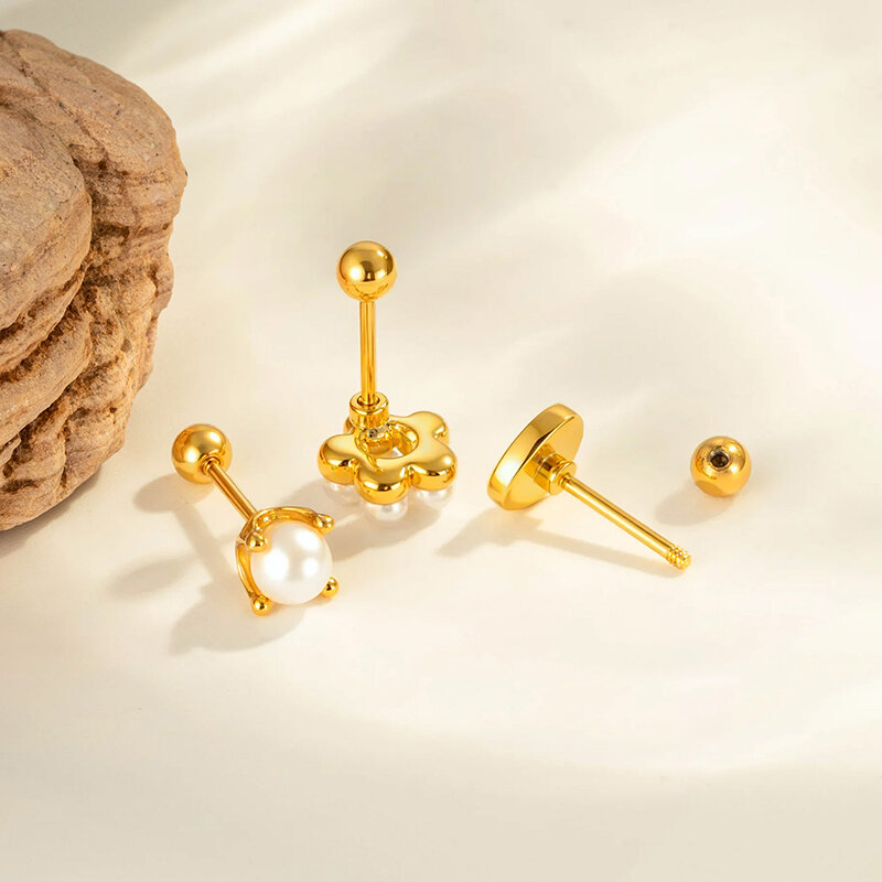 Boucle d'oreille piercing en forme de cœur en cuivre doré et zircon h5 Image3