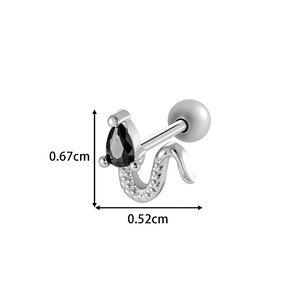 1 Stück Schlange Schmetterling Kupfer Gold Farbe Zirkon Piercing Ohrring h5 Bild2