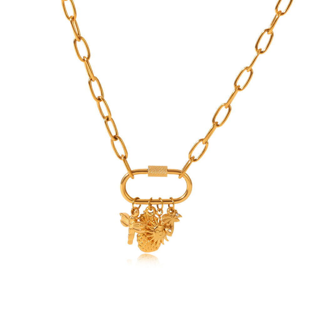 1 stuk Dagelijkse Dierenhanger, Roestvrij Staal, Waterdicht, Goudkleurig, Damesketting h5Afbeelding6