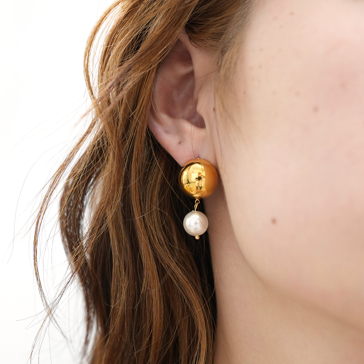 1 Pair Retro Patchwork Stainless Steel Waterproof  Gold Color Women's Stud Earrings 2