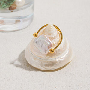 Designbare rechteckige Perlenringe aus wasserdichtem Edelstahl in Goldfarbe h5 Bild7