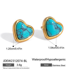 Classic Calaite Heart Stainless Steel Waterproof Women's Jewelry Sets h5