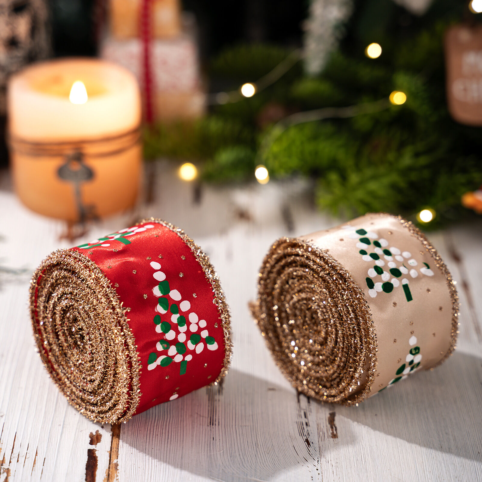 1 rotolo di nastro decorativo natalizio Immagine2