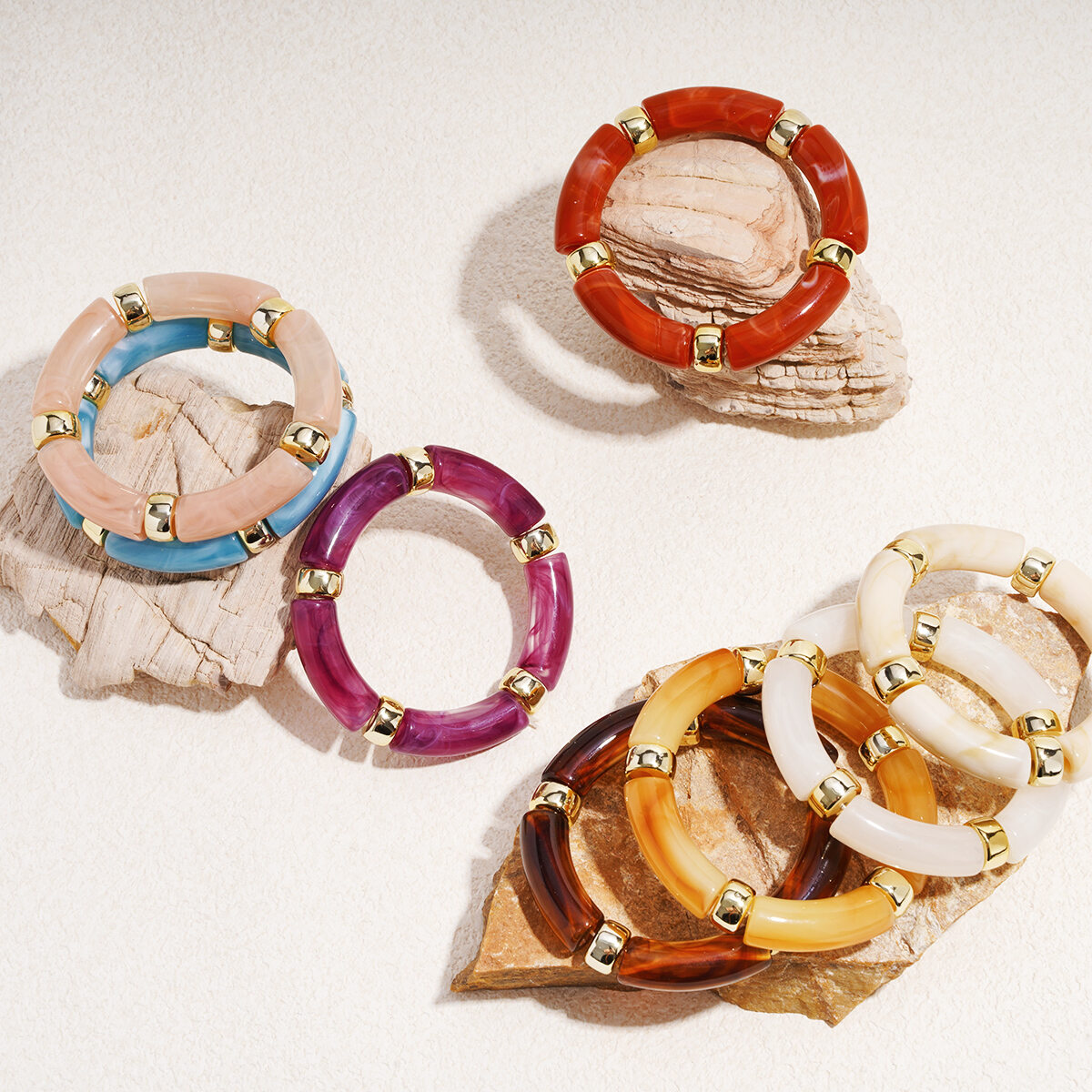 1 Piece Irregular Shape Acrylic Beaded Bracelet Picture3