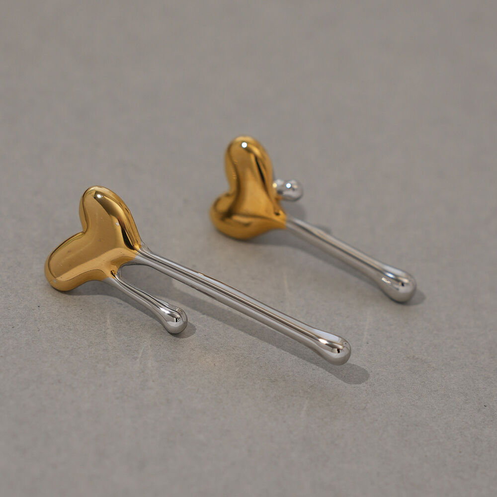 1 Piece Simple Heart Stainless Steel Waterproof Gold Color Women's Statement Rings h5Picture5