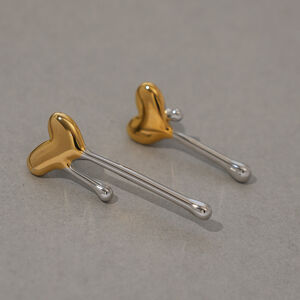 1 Piece Simple Heart Stainless Steel Waterproof Gold Color Women's Statement Rings h5 Picture5