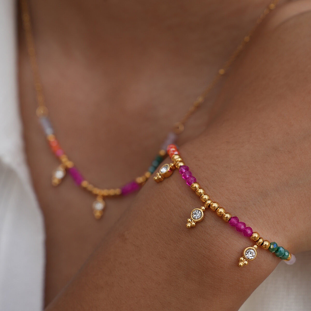 Ensembles de bijoux pour femmes en acier inoxydable de forme simple et irrégulière, étanches, couleur or h5 Image4