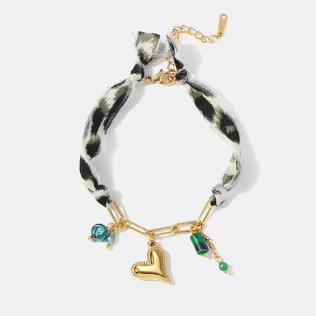 Heart Stainless Steel Waterproof Gold Color Charm Bracelet 2