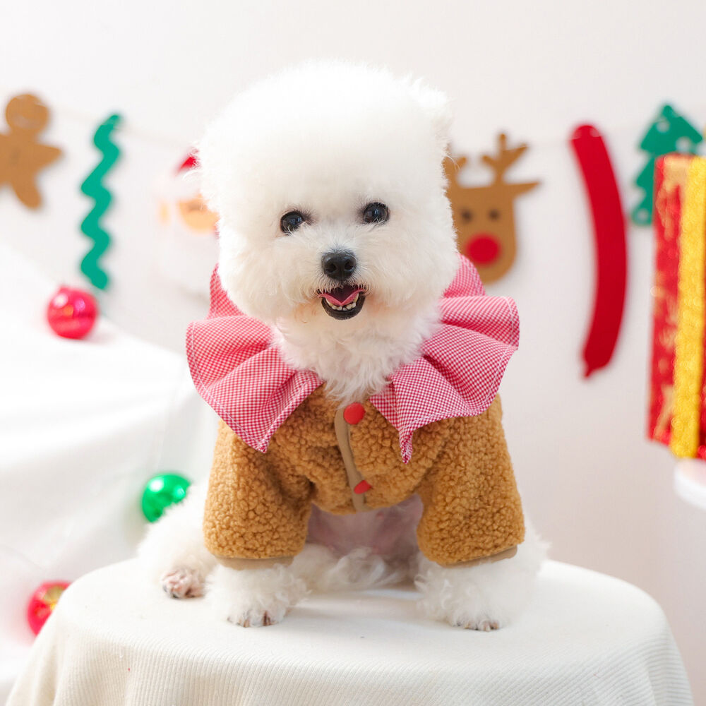 1 Parça Sevimli Noel Evcil Hayvan Peluş Mont h5Resim3