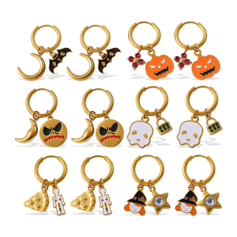 1 Pair Halloween Stainless Steel Waterproof Drop Earrings Picture6
