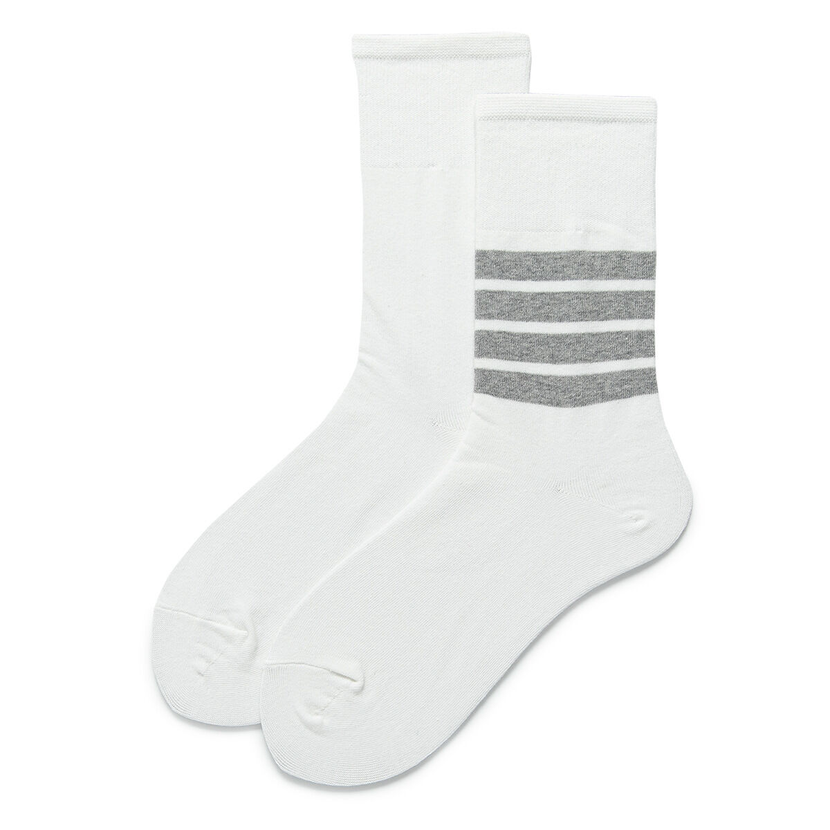 1 Pair Of Sports Striped Cotton Women's Mid Calf Socks 2