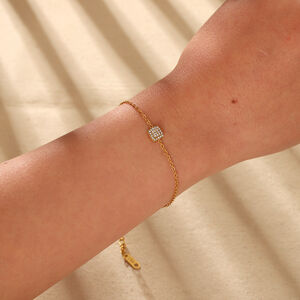 1 Piece Simple Daily Chain Circle Rectangle Stainless Steel Waterproof Women's Chain Bracelets h5 Picture2