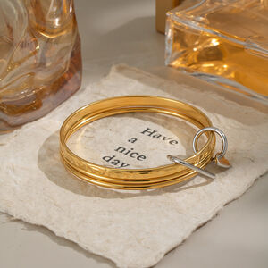 1 Piece Stainless Steel Waterproof Mixed Color Heart Buckle Bangle h5 Picture3