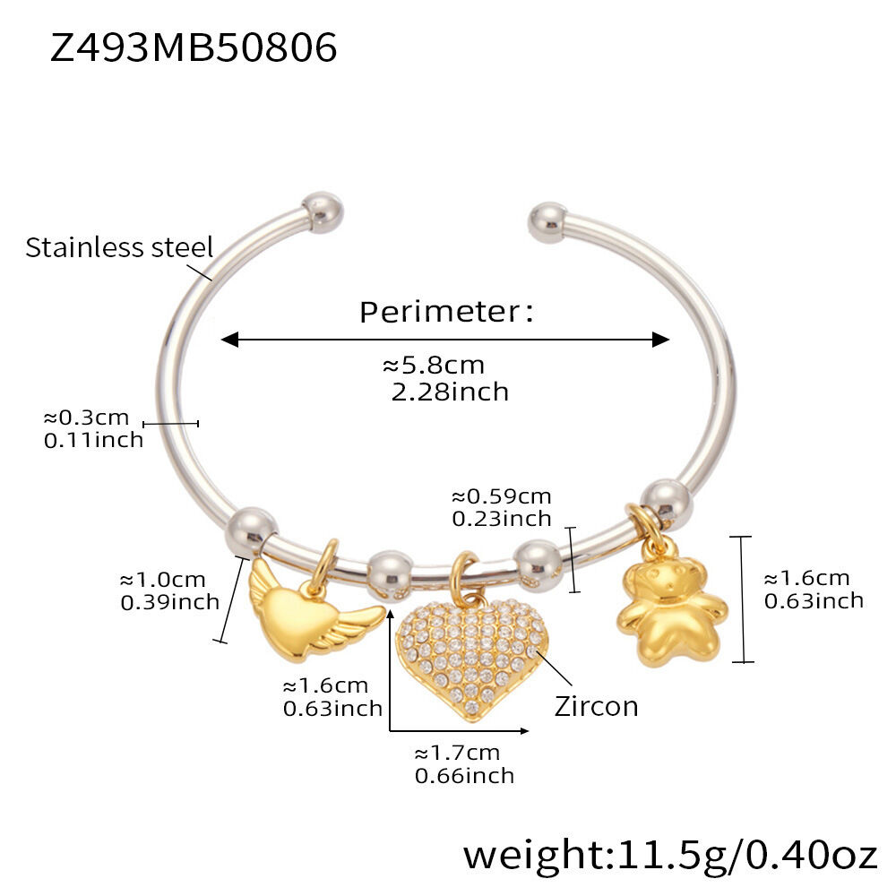 Z493-Color Matching Heart Zircon Bracelet Picture2