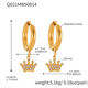 Q021-Goldene glänzende Kronenohrringe