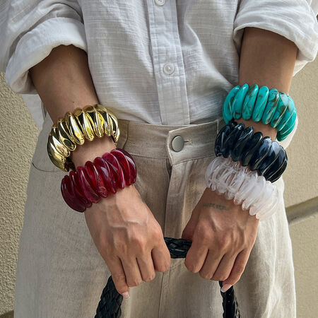 1 Piece Retro Irregular Shape Resin Bangle