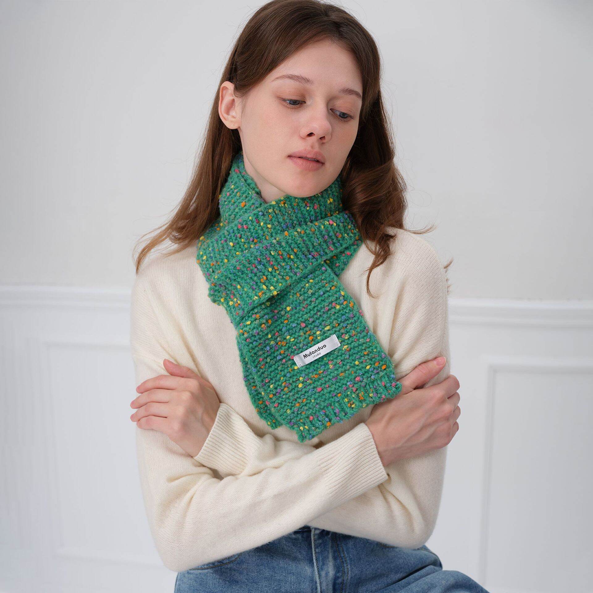 1 Piece Colorful Polka Dots Synthetic Fiber Women's Winter Scarves