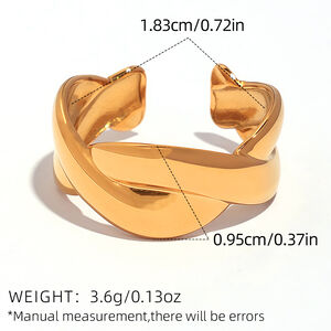 1 Piece Retro Irregular Shape Stainless Steel Waterproof Gold Color Women's Statement Rings h5