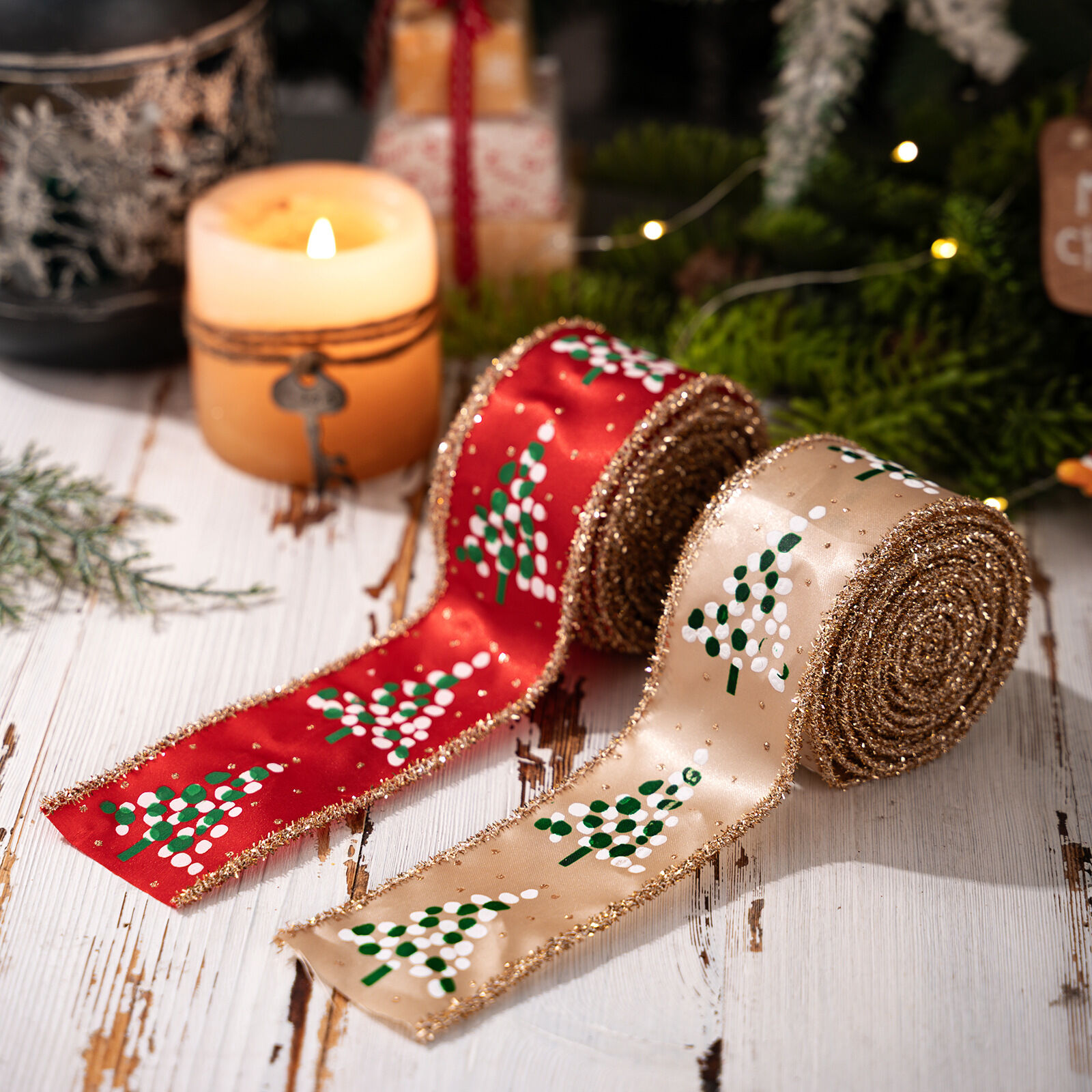 1 Roll Christmas Decorative Ribbon