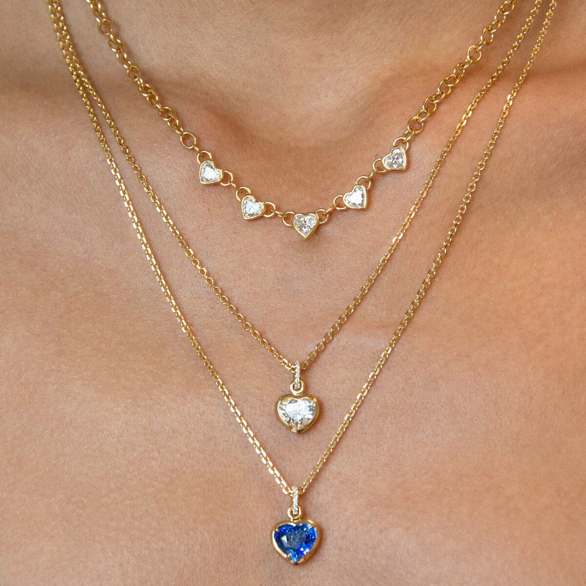 1 Piece Daily Heart Stainless Steel Waterproof Gold Color Zircon Women's Pendant Necklaces h5 Picture4