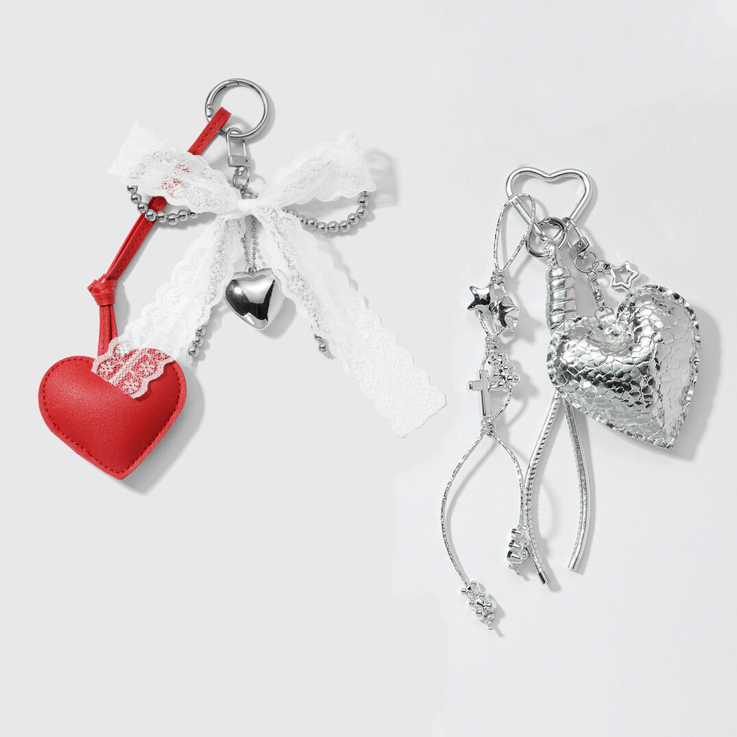 1 Piece Leather Heart Bag Charm 2