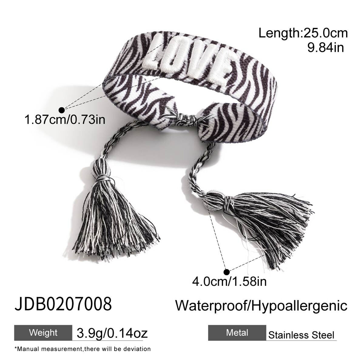 Bracelet tressé en rayonne imprimé léopard sexy pour femme, 1 pièce Image2