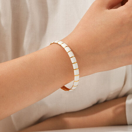 1 Piece Simple Series Daily Plant Stainless Steel Waterproof Gold Color Women's Bangles 2