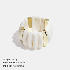 Braccialetti da donna in acrilico con perline rettangolari miste in stile retrò, 1 pezzo h5 Immagine2
