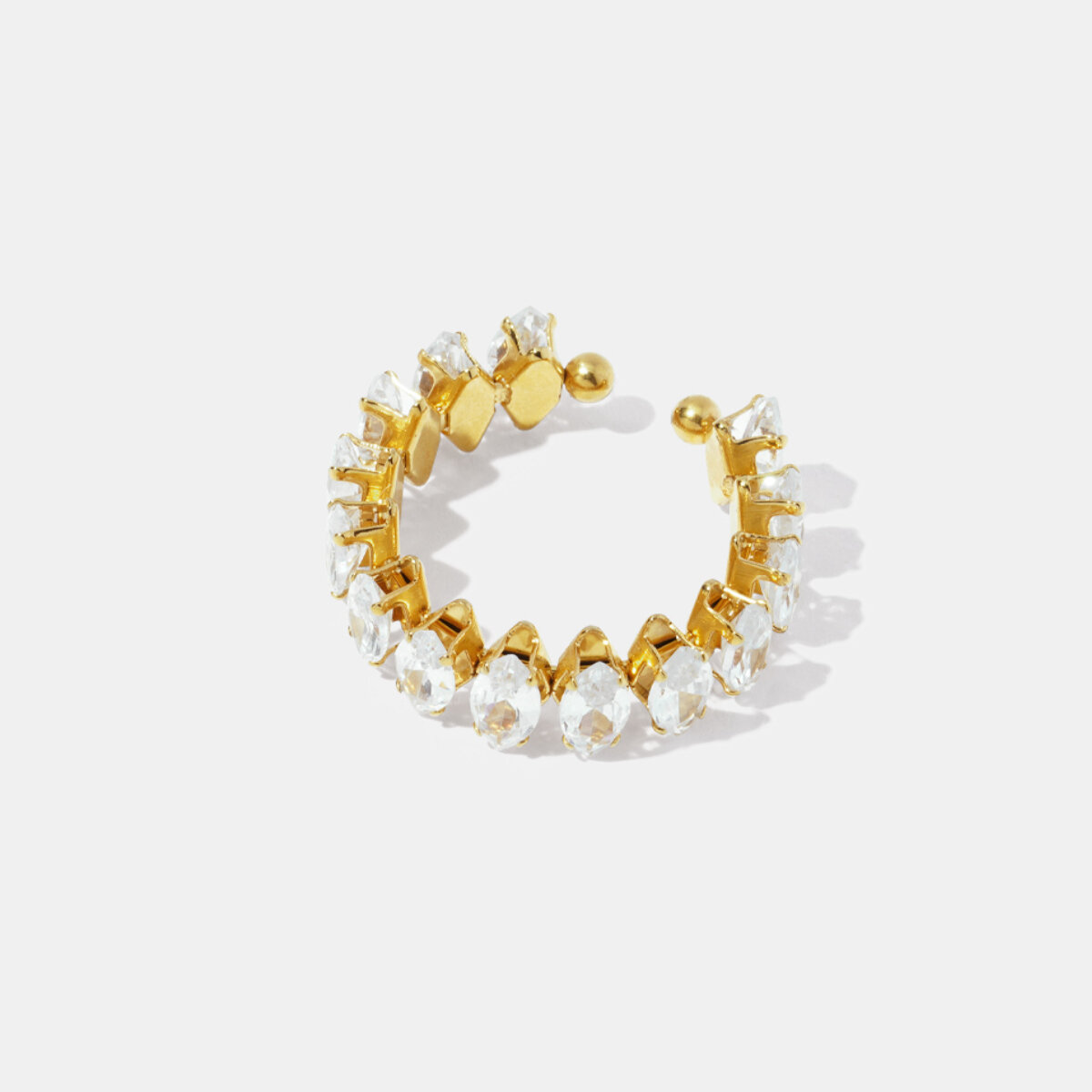 Stainless Steel Waterproof Gold Color Zircon Earring Set h5Picture3