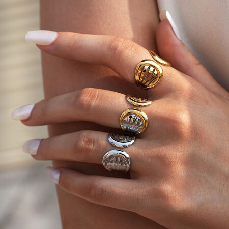 1 Piece Simple Irregular Shape Stainless Steel Waterproof Women's Statement Rings 2