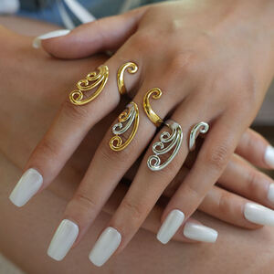 1 Piece Simple Irregular Shape Stainless Steel Waterproof Gold Color Statement Rings h5 Picture9