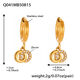 Q041-Golden Double Ring Zircon Earrings Picture3