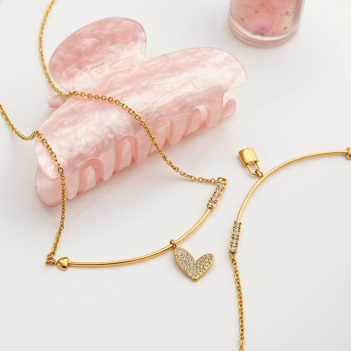 1 Piece Classic Lock Stainless Steel Waterproof Gold Color Women's Pendant Necklaces Picture7