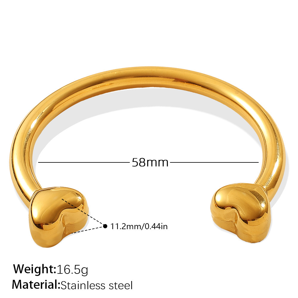 1 Piece Stainless Steel Waterproof Gold Color Cuff Bracelet Picture2
