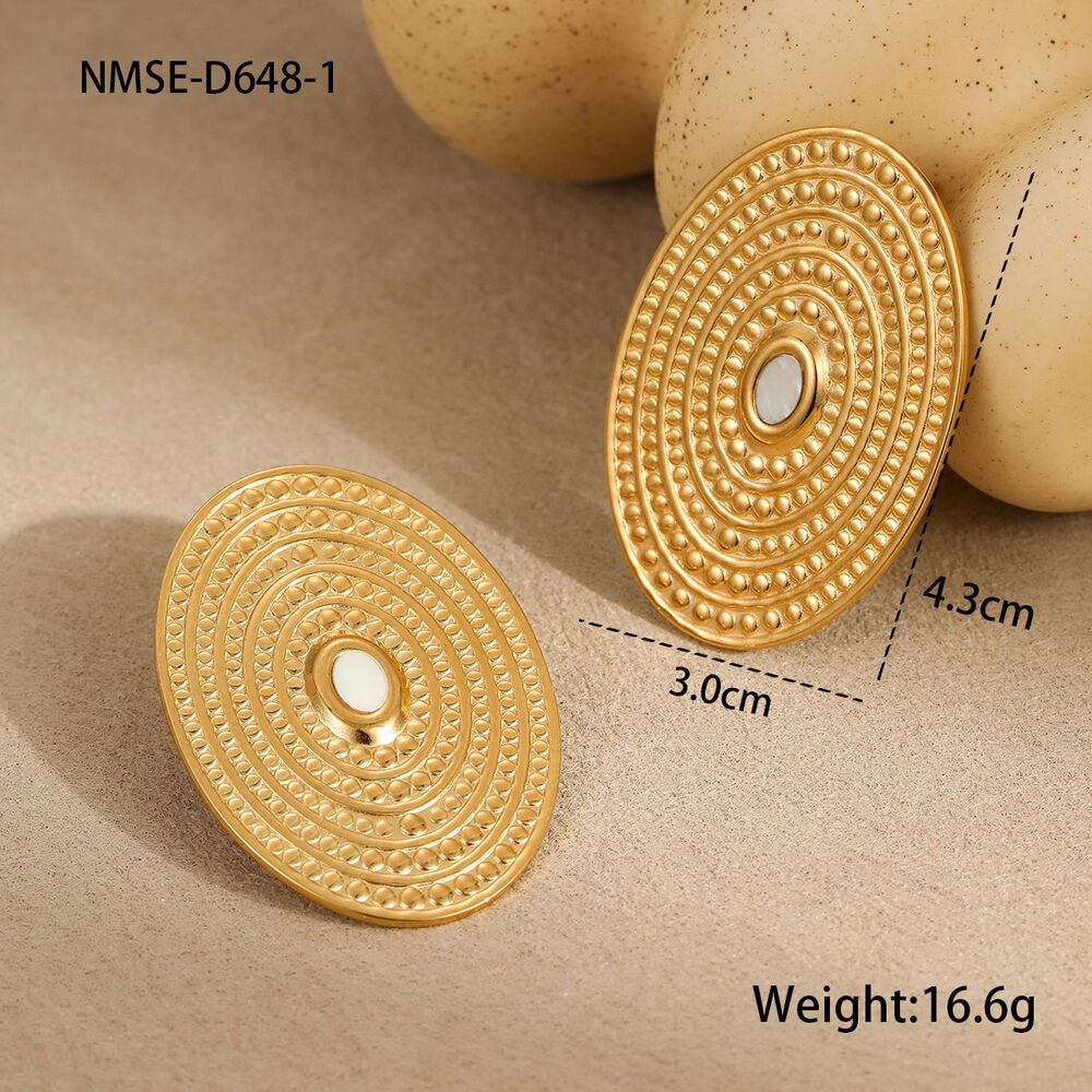 1 Pair Luxurious Series Elegant Thread Stainless Steel Waterproof Women's Stud Earrings h5Picture2