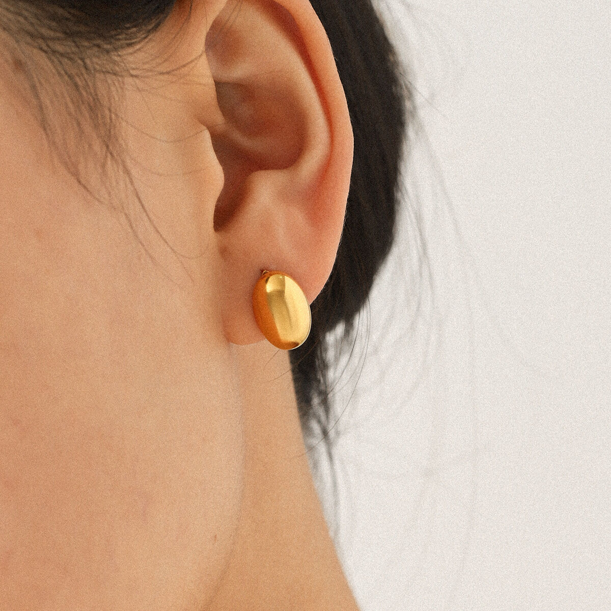 1 Set Daily Irregular Shape Stainless Steel Waterproof Gold Color Zircon Women's Stud Earrings h5 Picture3